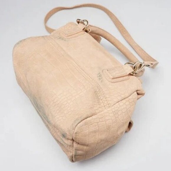 Givenchy Beige Crocodile Stamped Suede Small Pandora Bag - Picture 3 of 12